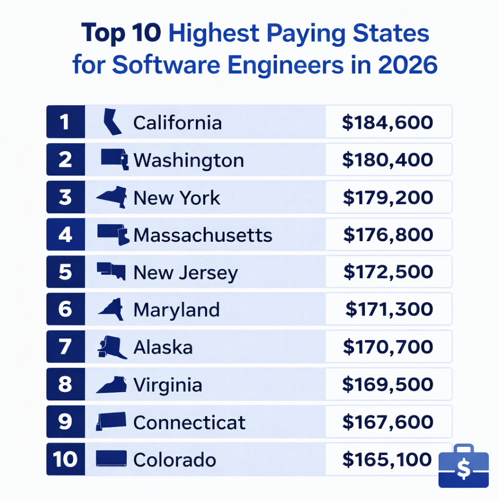 Software engineer salary breakdown by experience level in the US